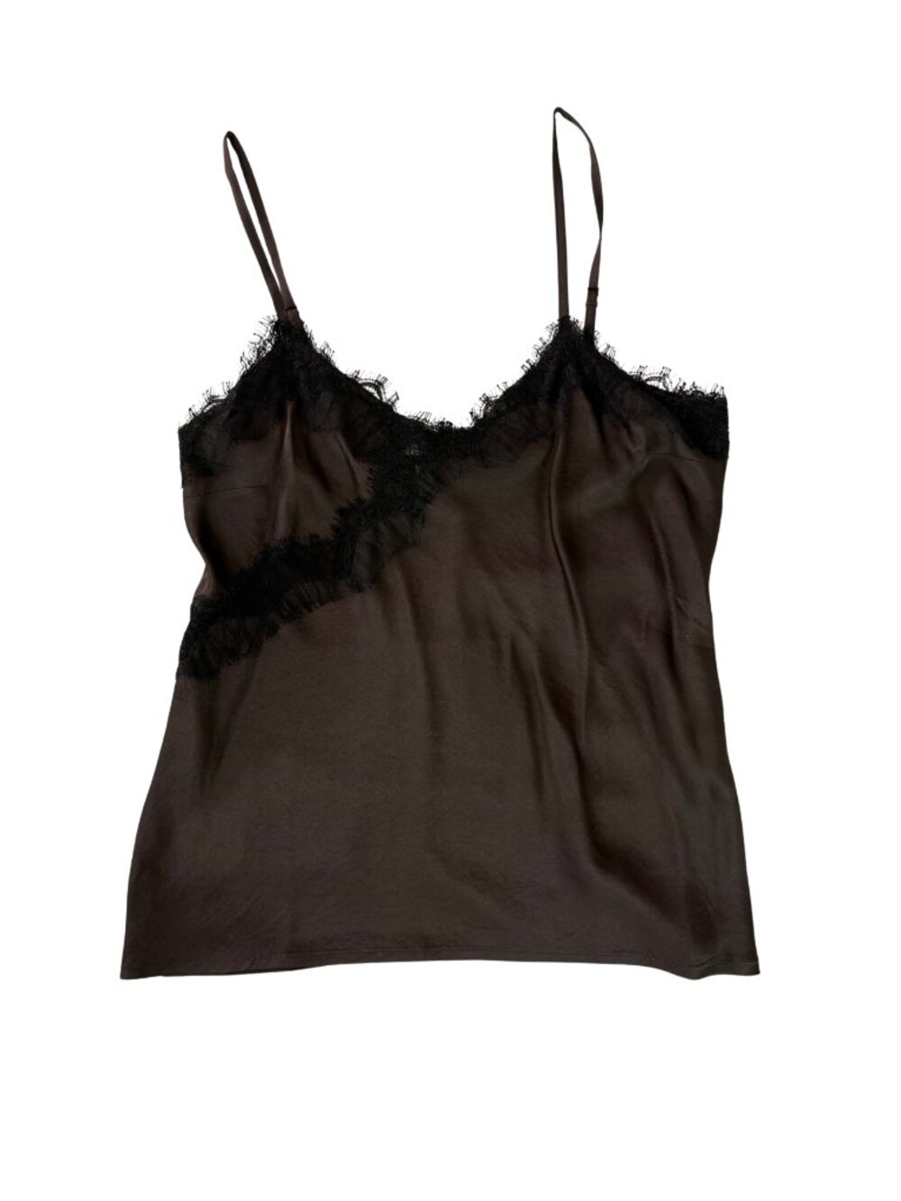 Gerard Darel Collection Studio Brown Lace Cami Top NWT $156 Sz 2